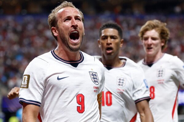 Harry Kane, celebrando un gol frente a la R.D. del Congo