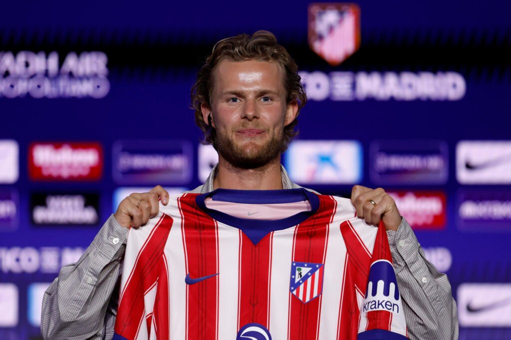 Hjulmand, durante su presentación como nuevo jugador Atlético de Madrid (Foto: EFE)